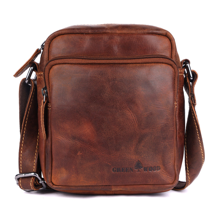 Hudson Mini Classic Leather Crossbody Unisex Bag - Greenwood Leather