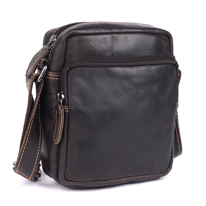 Hudson Mini Classic Leather Crossbody Unisex Bag - Greenwood Leather
