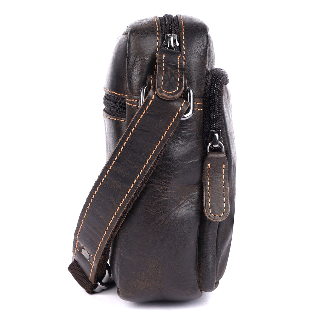 Hudson Mini Classic Leather Crossbody Unisex Bag - Greenwood Leather