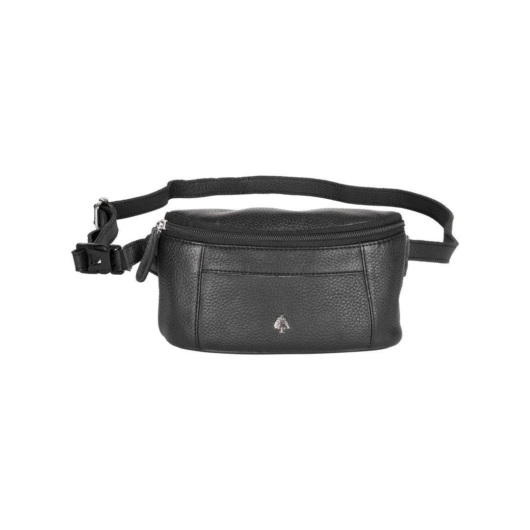 Everett Leather Belt Bag – Compact Crossbody Waist Pack - Black - Greenwood Leather