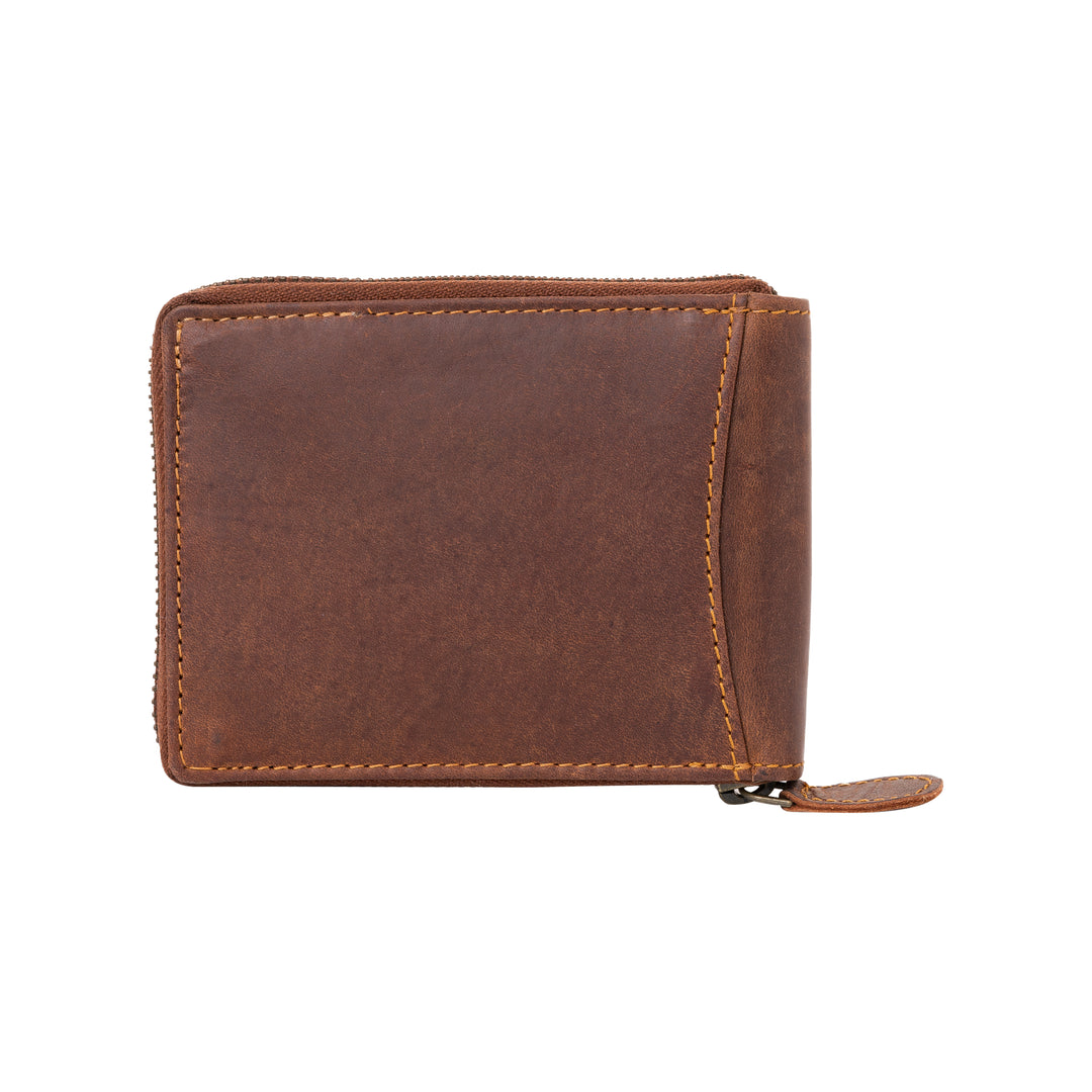 RFID wallet - Zip Around Wallet Buffalo - Sandal - Greenwood Leather