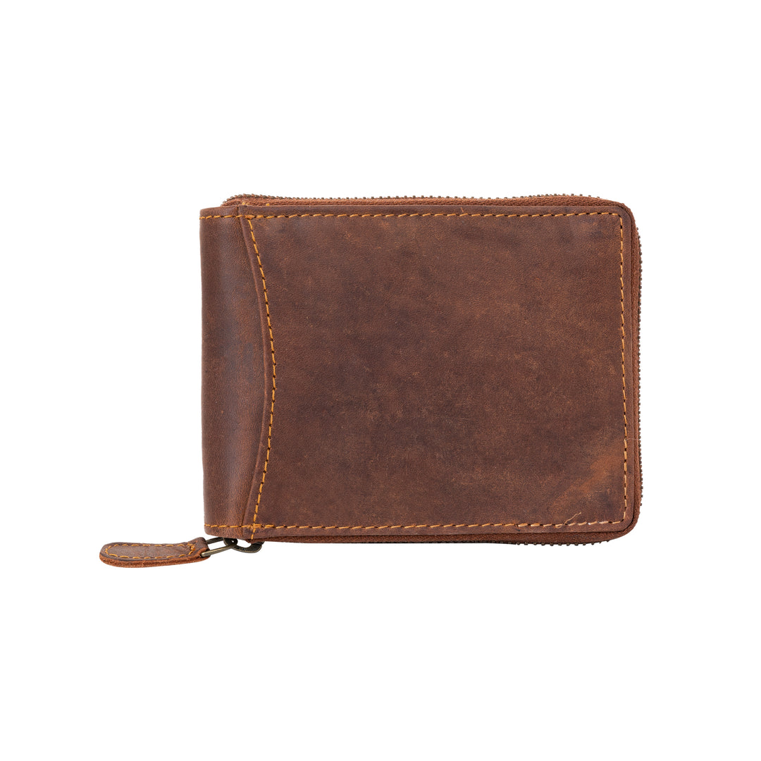 RFID wallet - Zip Around Wallet Buffalo - Sandal - Greenwood Leather