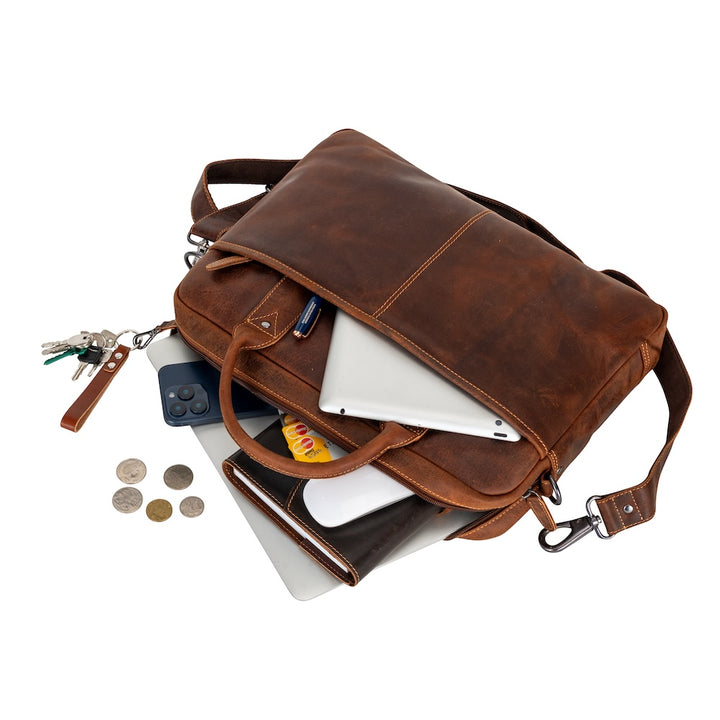 Regent Full-Grain Leather Laptop Bag - 16" Business Briefcase - Greenwood Leather