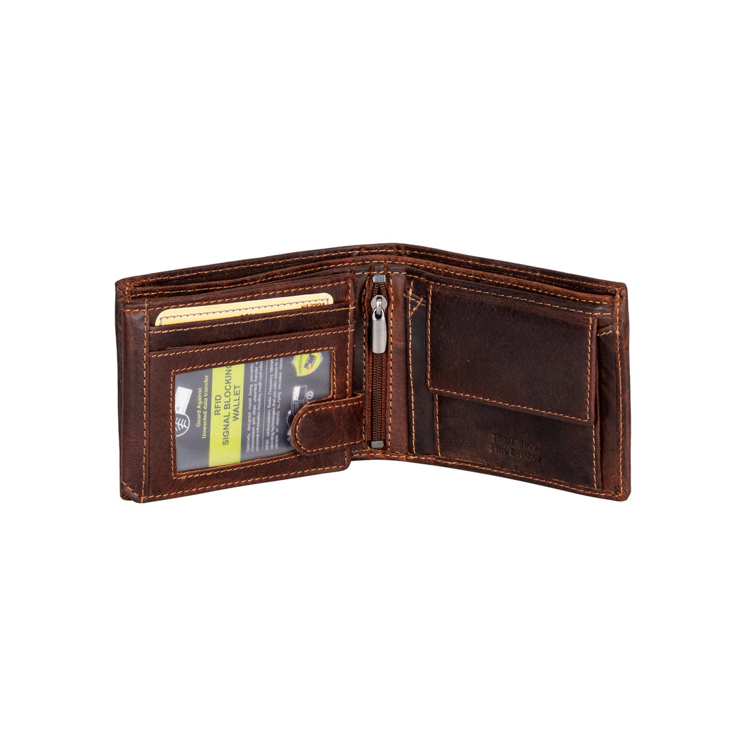 Greenwood Leather “Harvey” RFID Blocking Leather Wallet – Premium Full Grain Men’s Bifold Wallet with Coin Pocket - Greenwood Leather