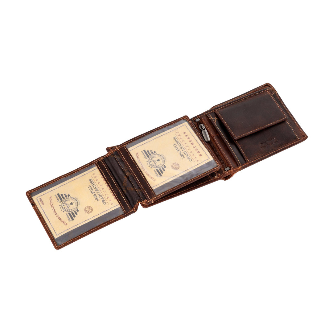 Greenwood Leather “Harvey” RFID Blocking Leather Wallet – Premium Full Grain Men’s Bifold Wallet with Coin Pocket - Greenwood Leather