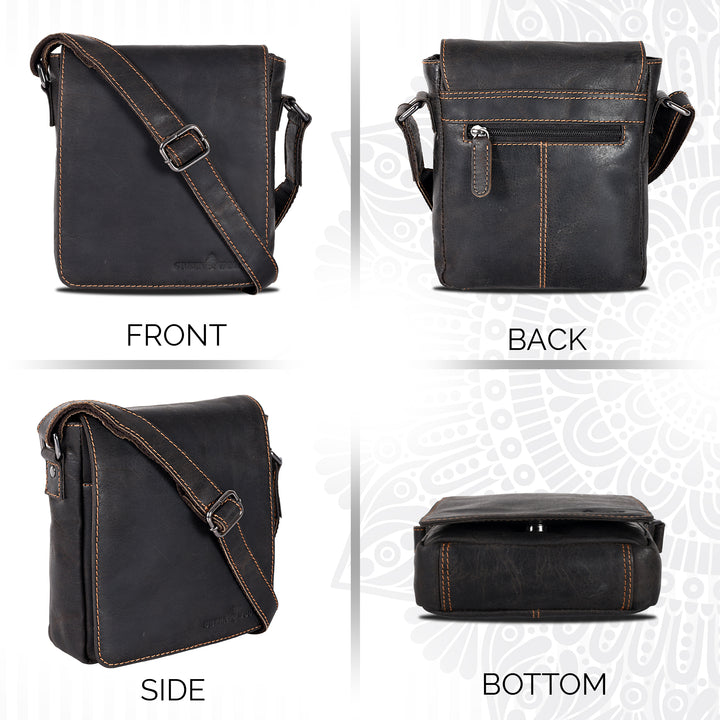 Leather Shoulder Bag Luna - Brown - Greenwood Leather