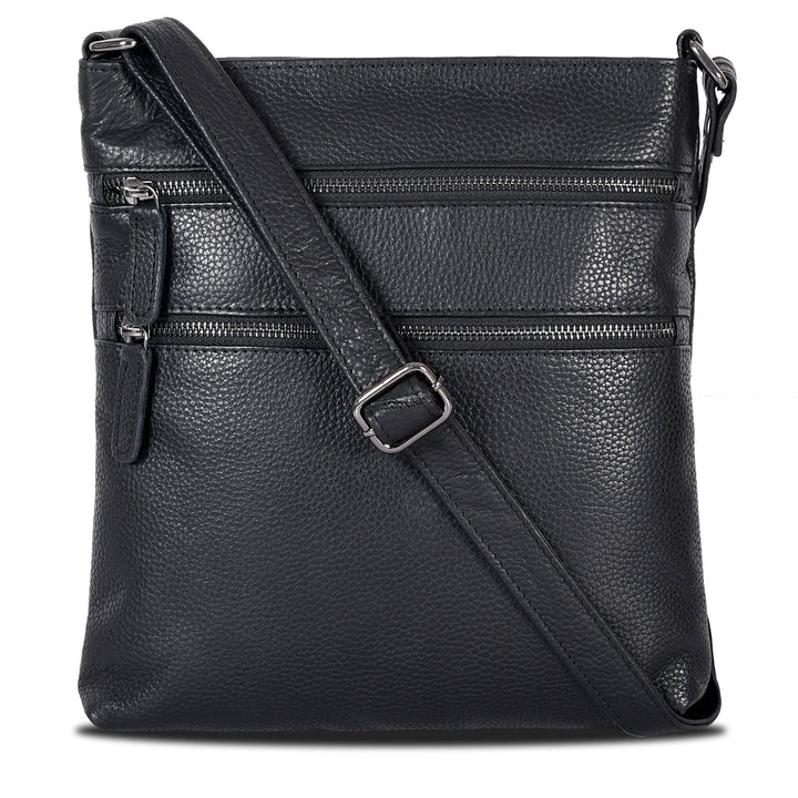 Leather Crossbody Purse Ottawa - Black - Greenwood Leather