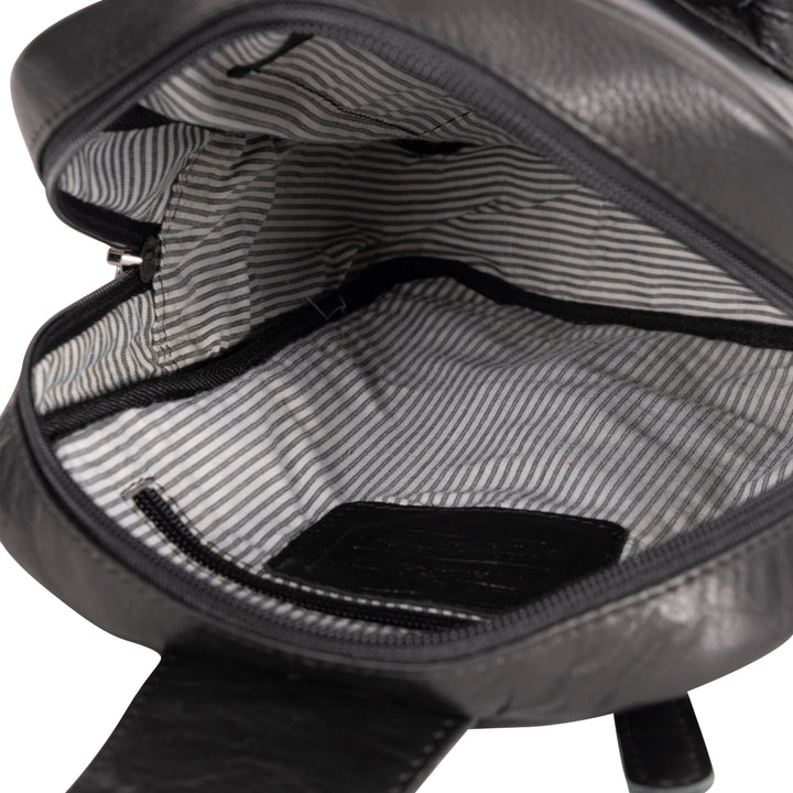 Leather Crossbody Bag Hamilton - Black - Greenwood Leather
