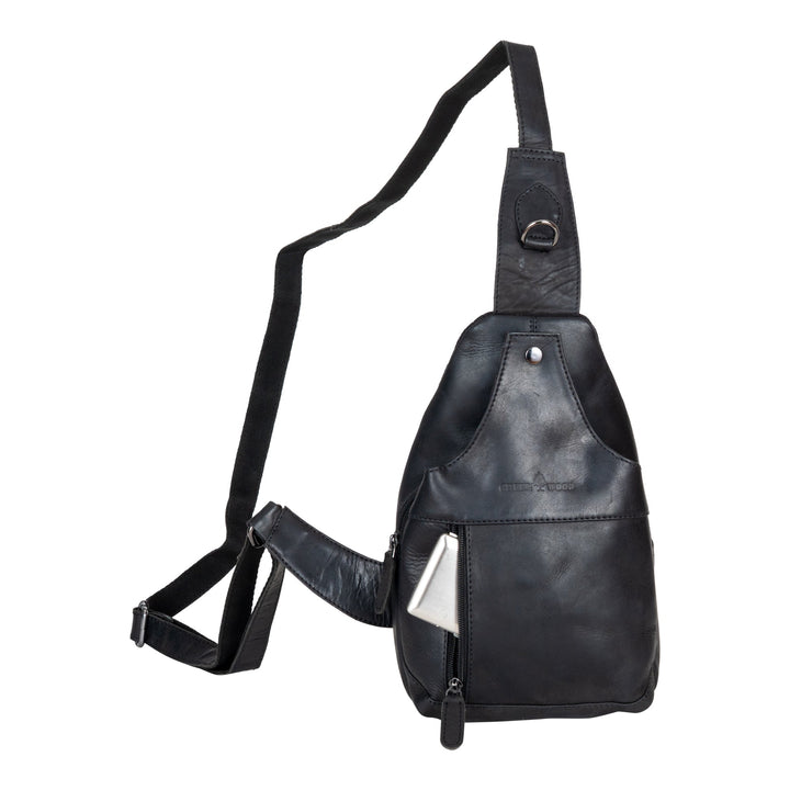 Greenwood Leather “Ranger” Sling Bag in Sandal – Genuine Distressed Leather Crossbody Chest Bag for Travel & Everyday Use - Greenwood Leather