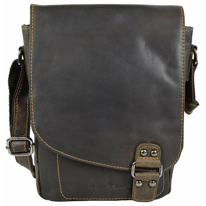 Leather Shoulder Bag Kingston - Genuine Full-Grain Leather Crossbody Shoulder Bag - Greenwood Leather