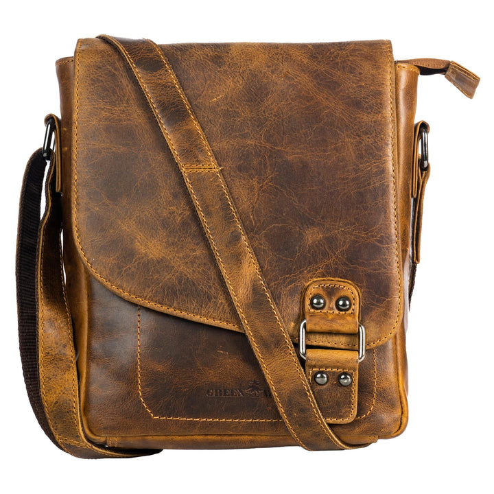 Leather Shoulder Bag Kingston - Genuine Full-Grain Leather Crossbody Shoulder Bag - Greenwood Leather