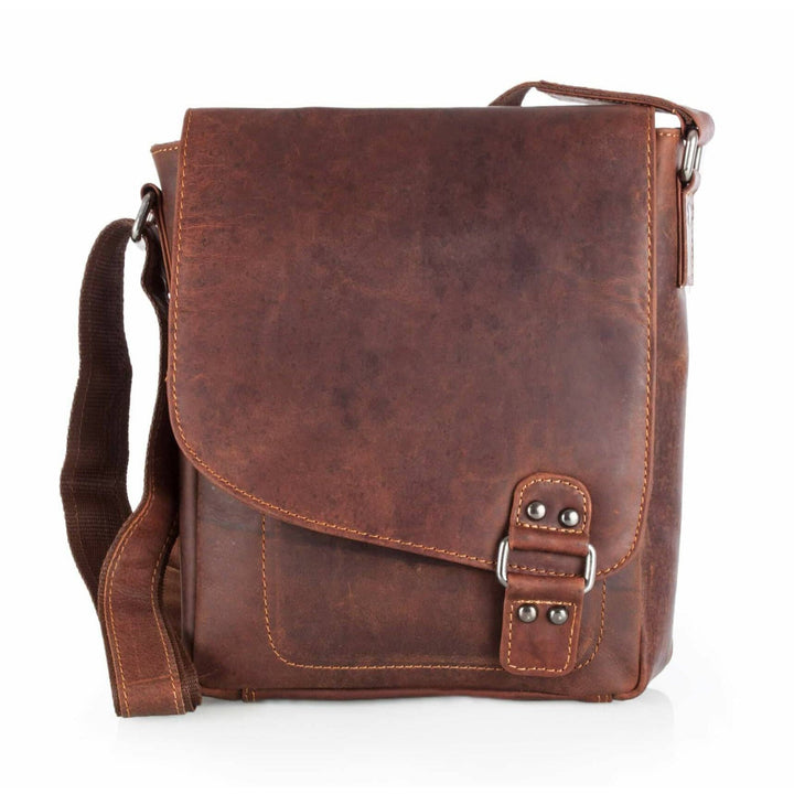Leather Shoulder Bag Kingston - Genuine Full-Grain Leather Crossbody Shoulder Bag - Greenwood Leather