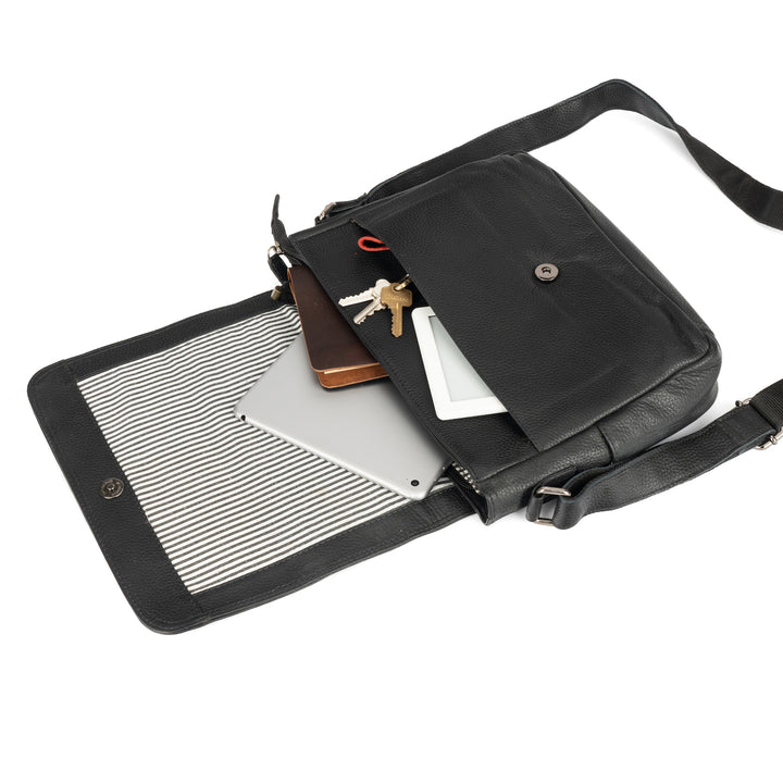 Smart Messenger Mini Steven 11" Black - Greenwood Leather