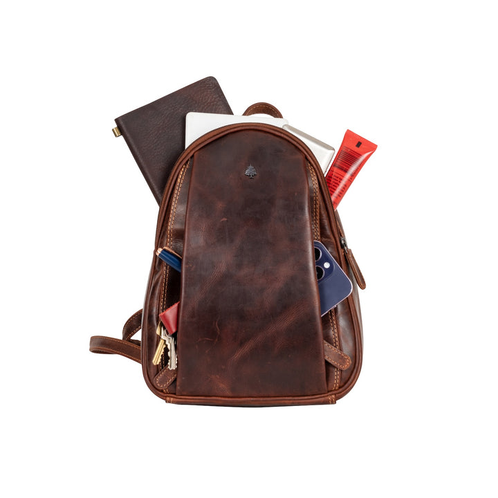 Leather Women Backpack Little Emma - Sandal - Greenwood Leather