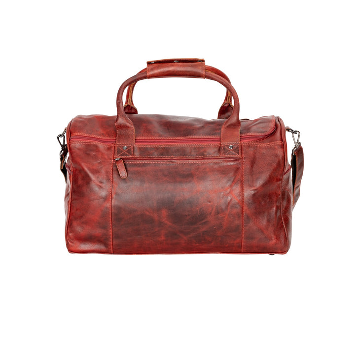 Leather Travel Bag Large - Casual Vintage Look Cherry - Greenwood Leather