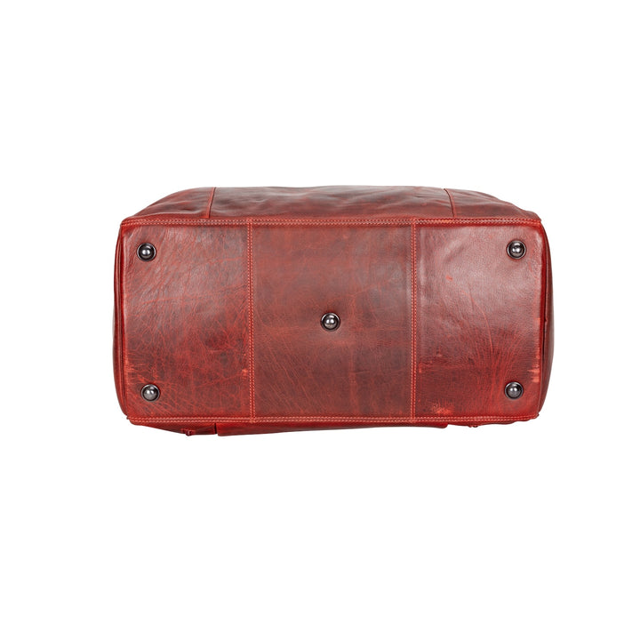 Leather Travel Bag Large - Casual Vintage Look Cherry - Greenwood Leather