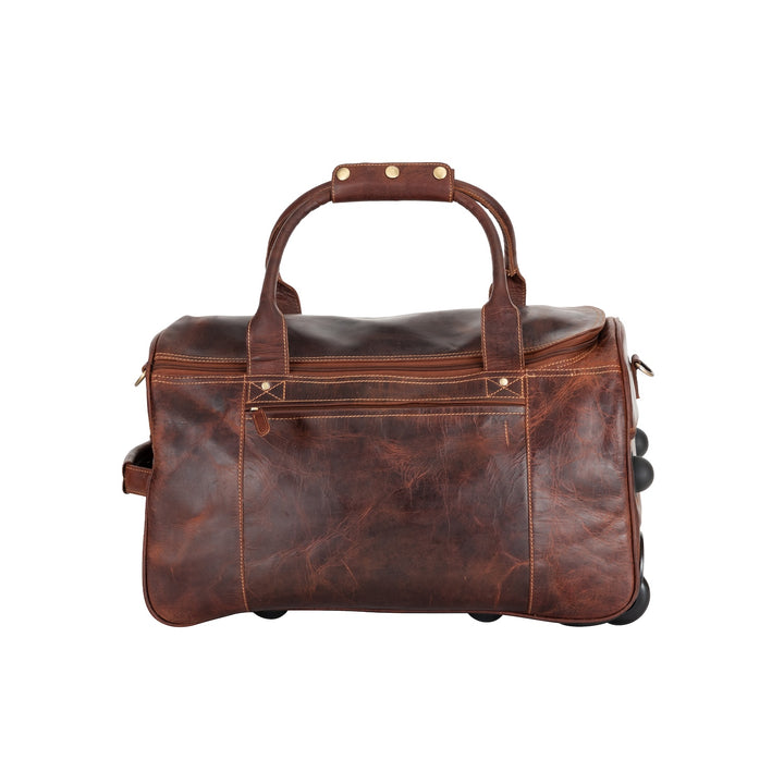 Greenwood “Pathfinder” Leather Wheeled Duffel/Travel Bag– Sandal - Greenwood Leather