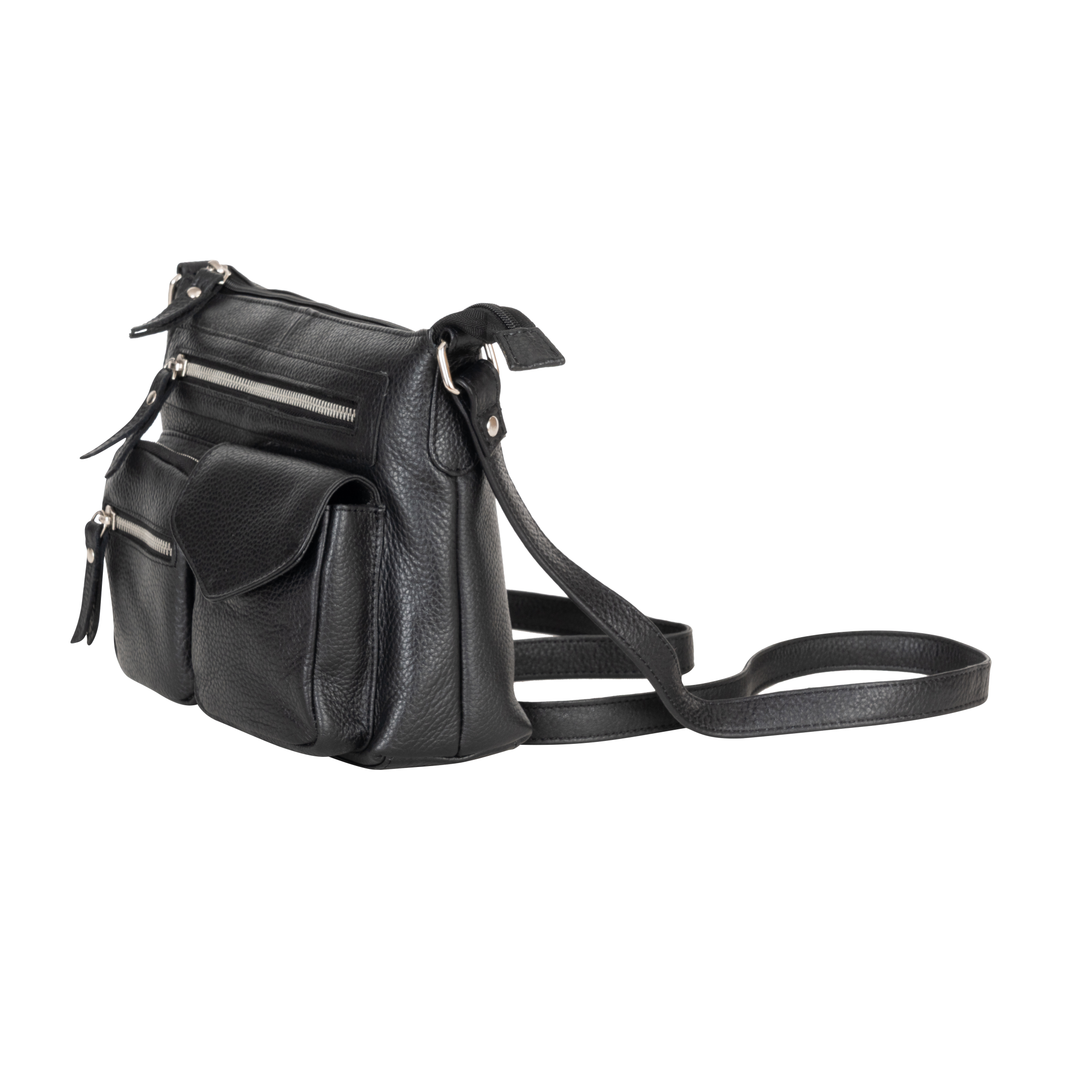 Mila Multi-Pocket Leather Crossbody Bag - Greenwood Leather