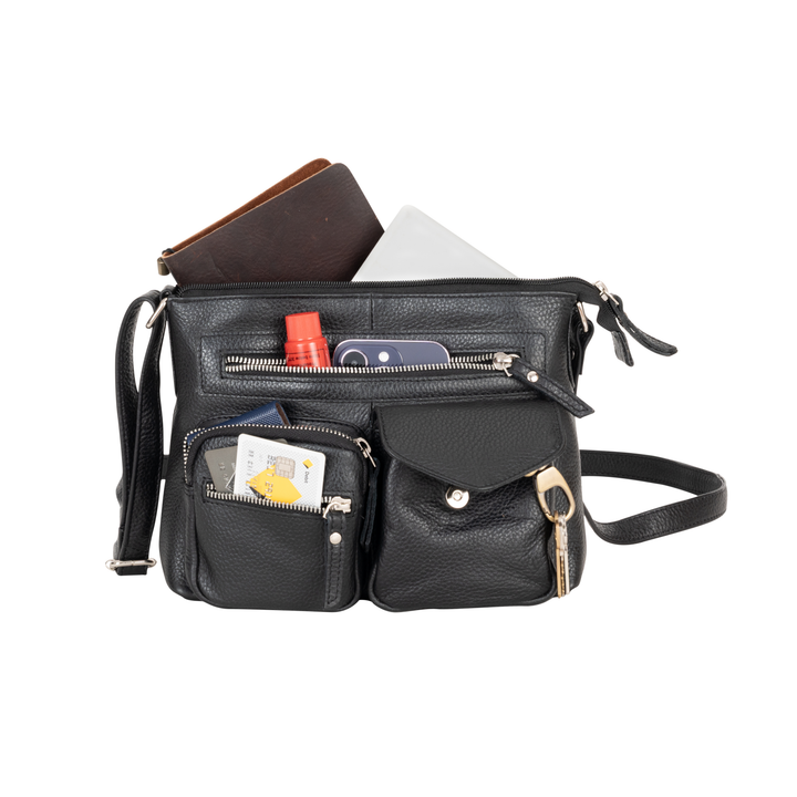 Mila Multi-Pocket Leather Crossbody Bag - Greenwood Leather