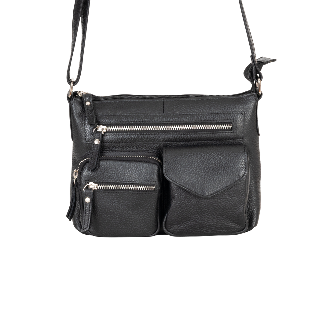 Mila Multi-Pocket Leather Crossbody Bag - Greenwood Leather