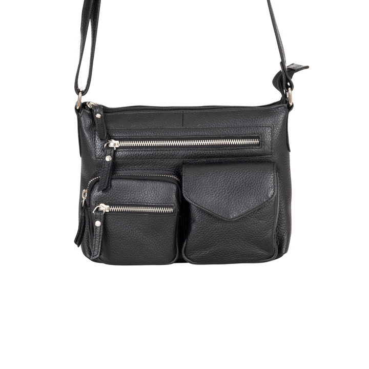 Mila Multi-Pocket Leather Crossbody Bag - Greenwood Leather