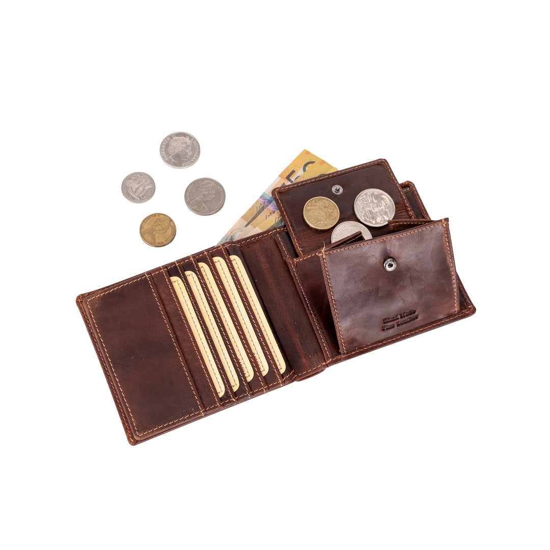 Mason RFID Leather Wallet with Coin Pocket - Greenwood Leather