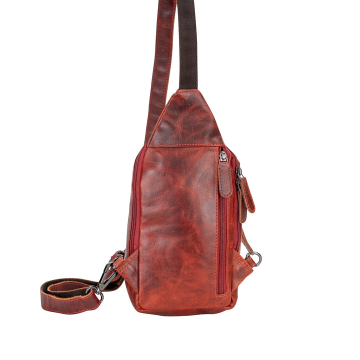 Leather Sling Bag Red- Waxy Ajax - Greenwood Leather