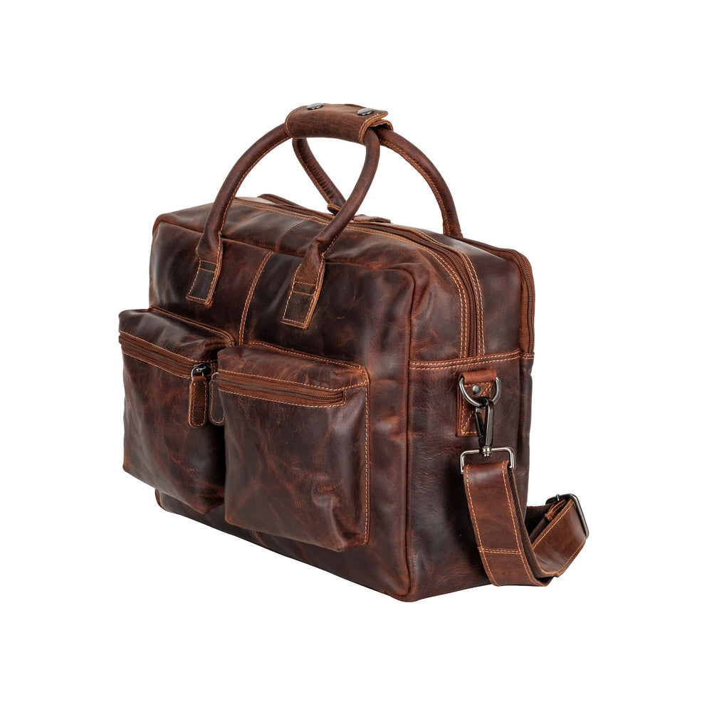 Brown Leather Laptop Bag – Peter Messenger Bag for Men, Fits 16" MacBook Pro - Greenwood Leather