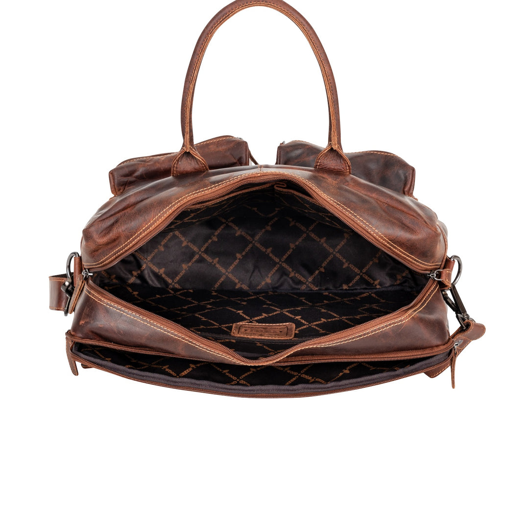 Brown Leather Laptop Bag – Peter Messenger Bag for Men, Fits 16" MacBook Pro - Greenwood Leather