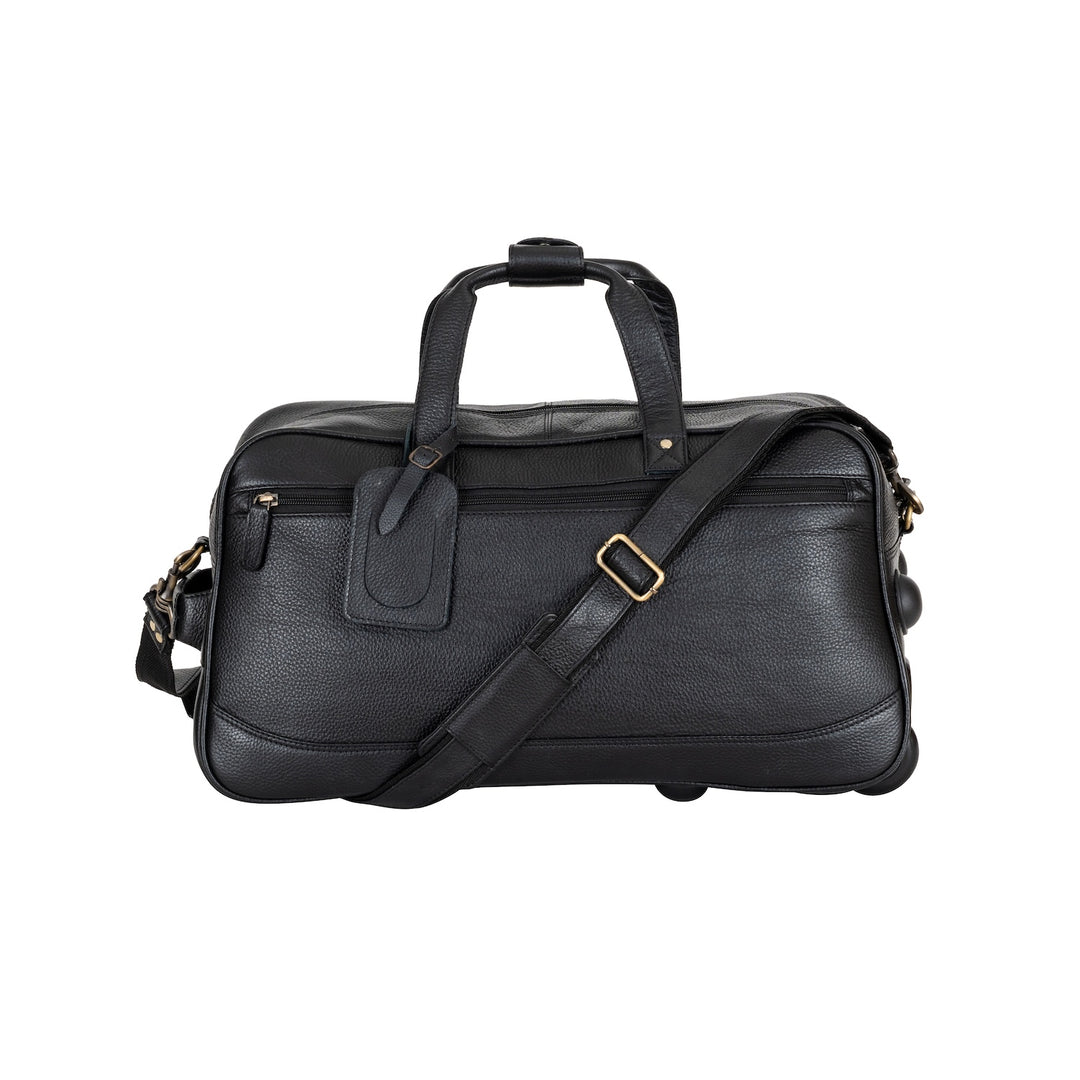 Leather Wheeled Duffel Bag Boston - Greenwood Leather