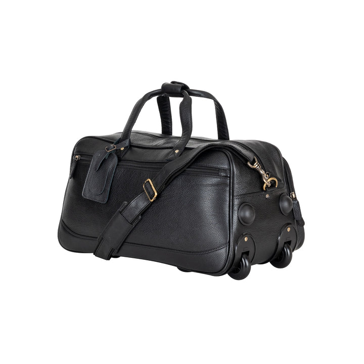 Leather Wheeled Duffel Bag Boston - Greenwood Leather