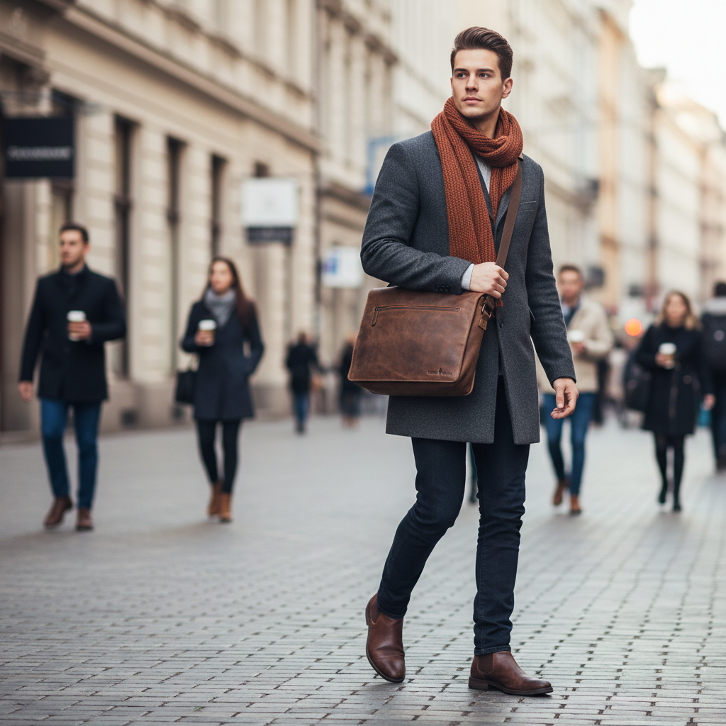 Leather Laptop Bag Berlin - Sandal - Greenwood Leather