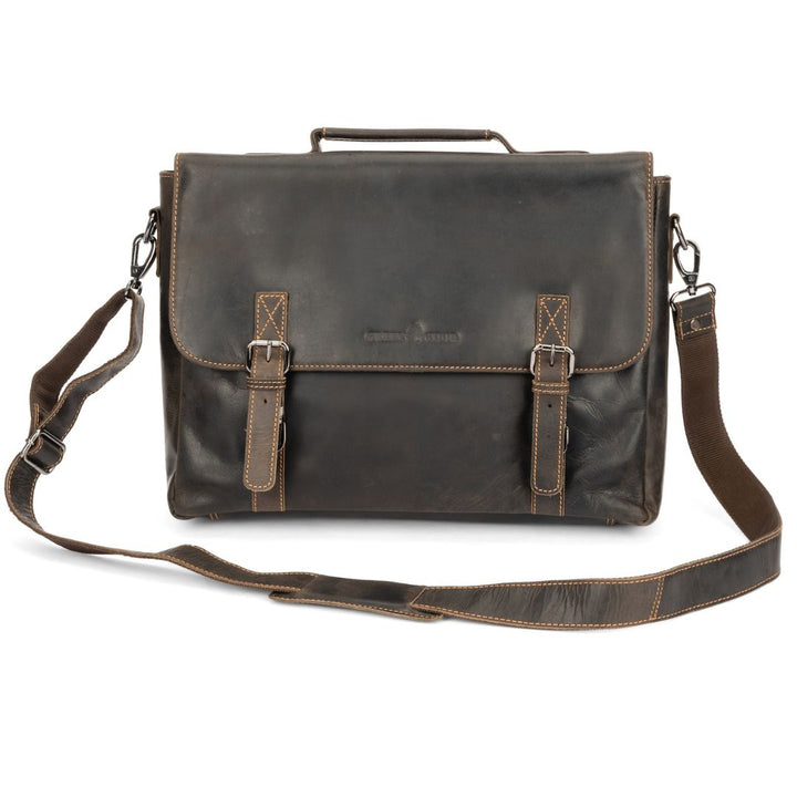 Leather Laptop Bag Portland - Brown - Greenwood Leather
