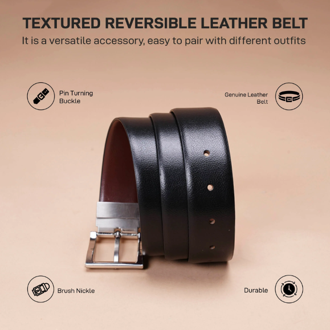 Reversible Belt Black/Brown - James - Greenwood Leather