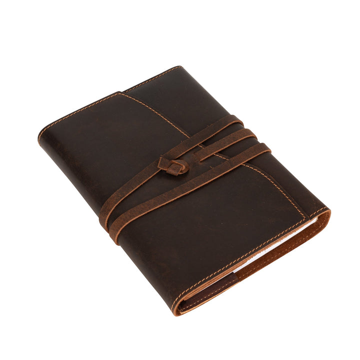 Full Grain Leather Journal with Refillable Notebook | Handcrafted A5 Writing Diary - Greenwood Leather