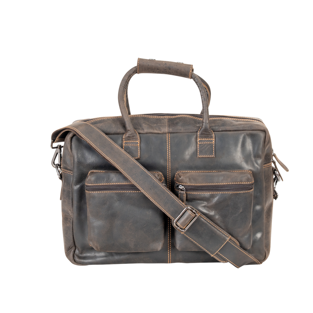 Brown Leather Laptop Bag – Peter Messenger Bag for Men, Fits 16" MacBook Pro - Greenwood Leather