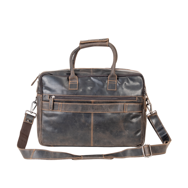 Brown Leather Laptop Bag – Peter Messenger Bag for Men, Fits 16" MacBook Pro - Greenwood Leather