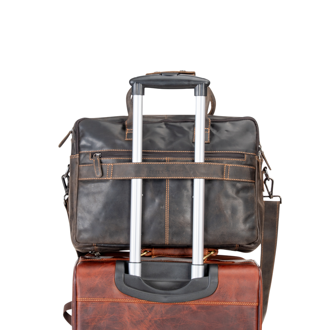 Brown Leather Laptop Bag – Peter Messenger Bag for Men, Fits 16" MacBook Pro - Greenwood Leather