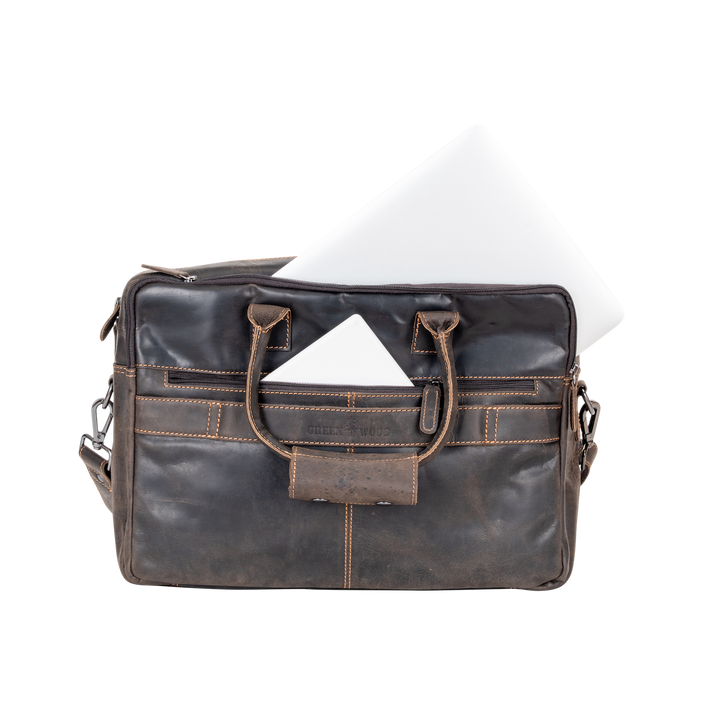 Brown Leather Laptop Bag – Peter Messenger Bag for Men, Fits 16" MacBook Pro - Greenwood Leather
