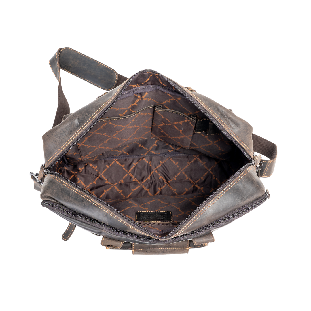 Brown Leather Laptop Bag – Peter Messenger Bag for Men, Fits 16" MacBook Pro - Greenwood Leather