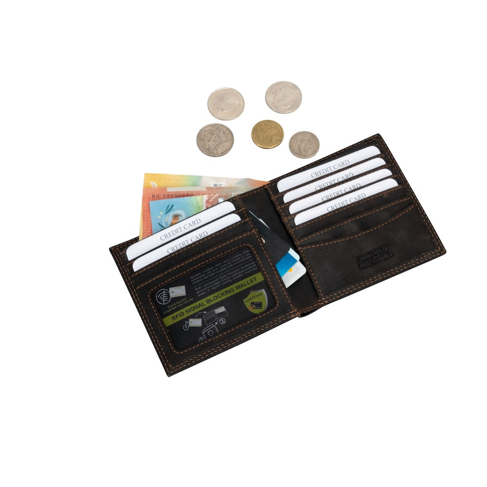 Men’s Bifold RFID Wallet Auckland – Genuine Leather Slim Wallet with Gift Box - Greenwood Leather