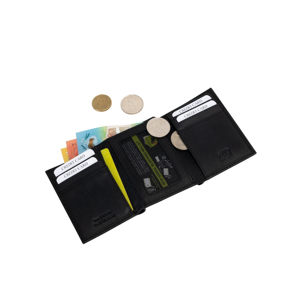 Men’s Tri-Fold RFID Leather Wallet Wellington - Greenwood Leather