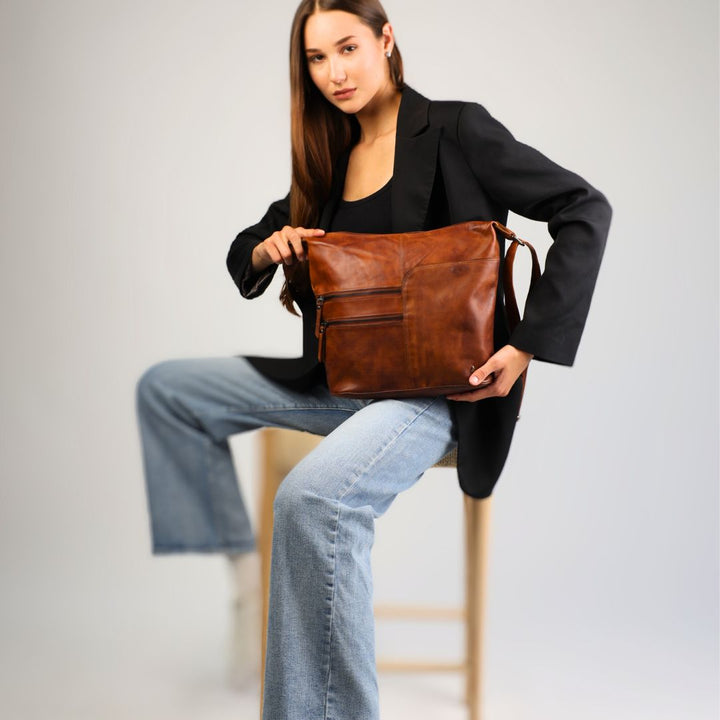 Leather Shoulder bag Bianca - Greenwood Leather