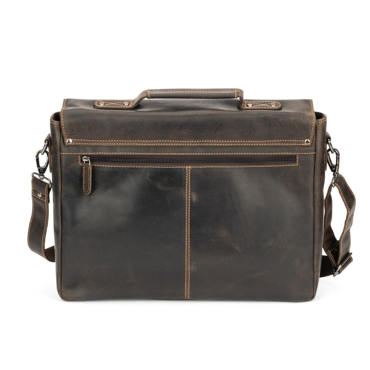 Leather Laptop Bag Portland - Brown - Greenwood Leather