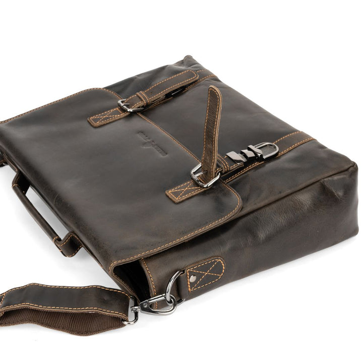 Leather Laptop Bag Portland - Brown - Greenwood Leather