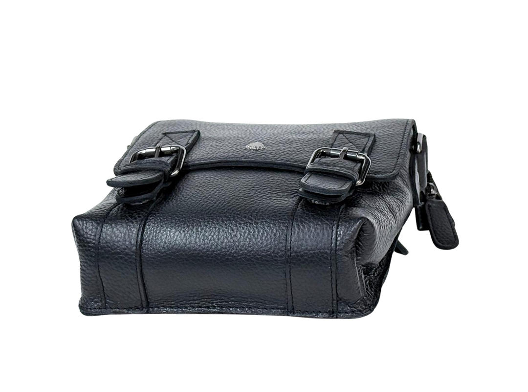 Leather Shoulder Bag Dubbo - Black - Greenwood Leather