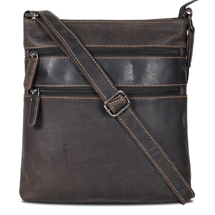 Leather Crossbody Purse Ottawa - Brown - Greenwood Leather