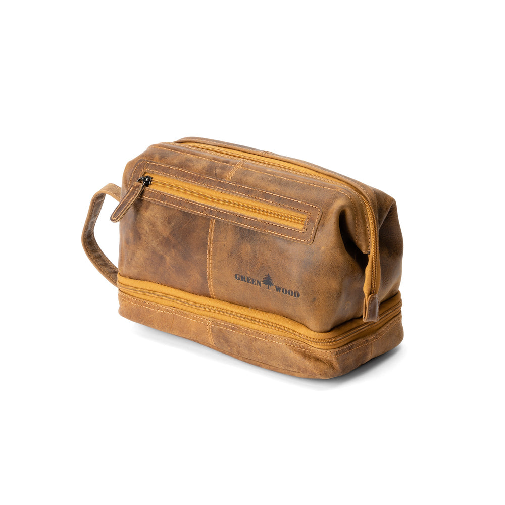 Leather Toiletry Bag Napier - Camel - Greenwood Leather