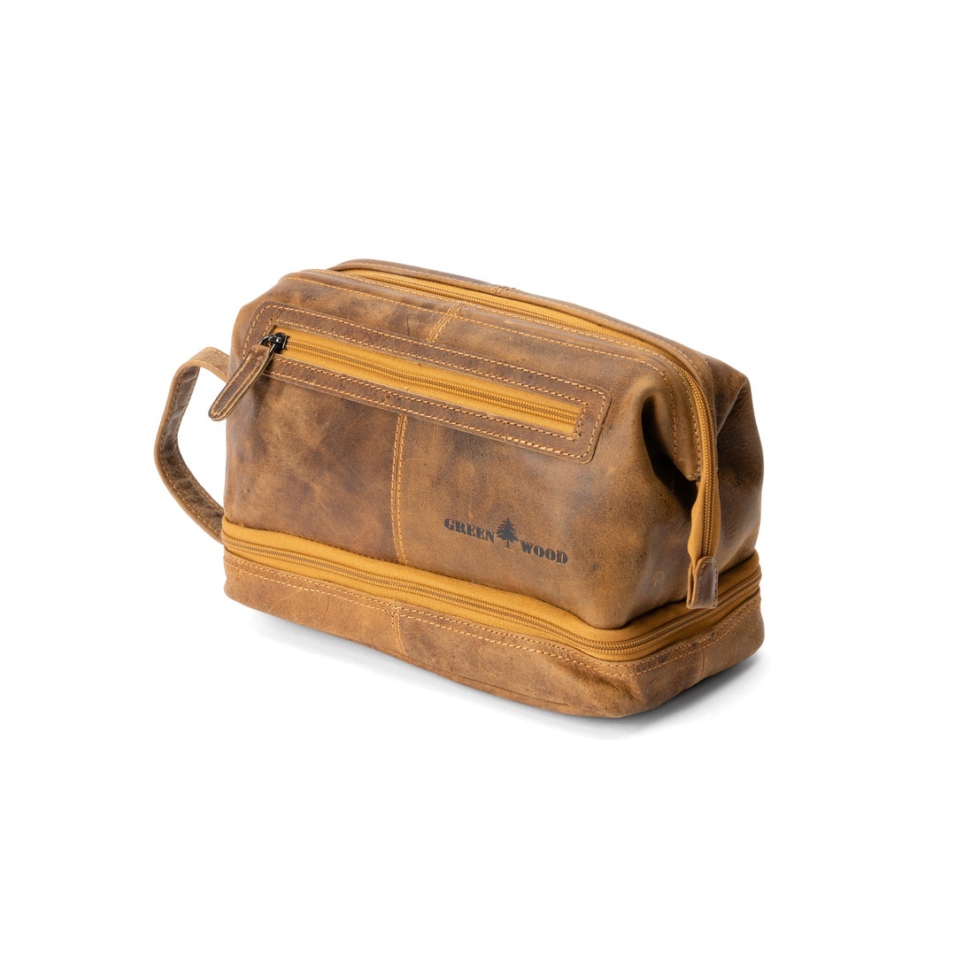 Leather Toiletry Bag Napier - Camel - Greenwood Leather