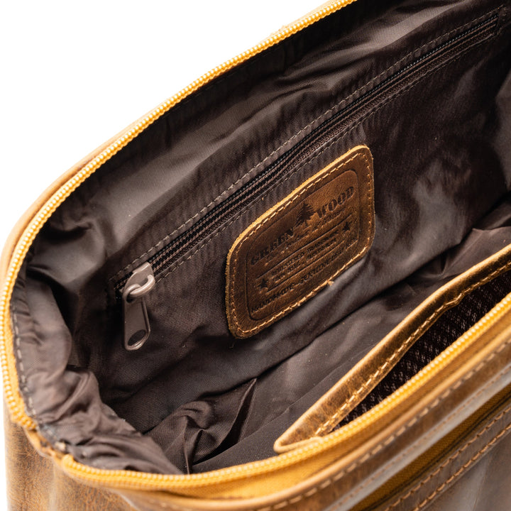 Leather Toiletry Bag Napier - Camel - Greenwood Leather